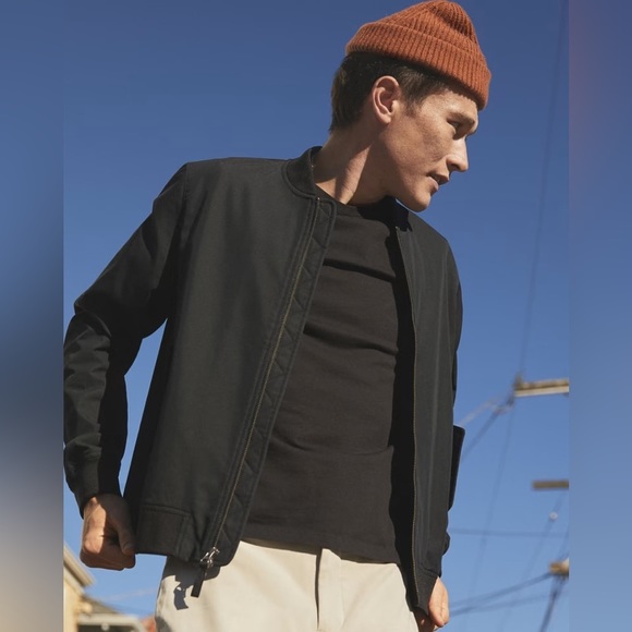 Everlane Other - Everlane The Bomber Uniform Jacket Black Men's Large Full Zip Magnetic Pocket
